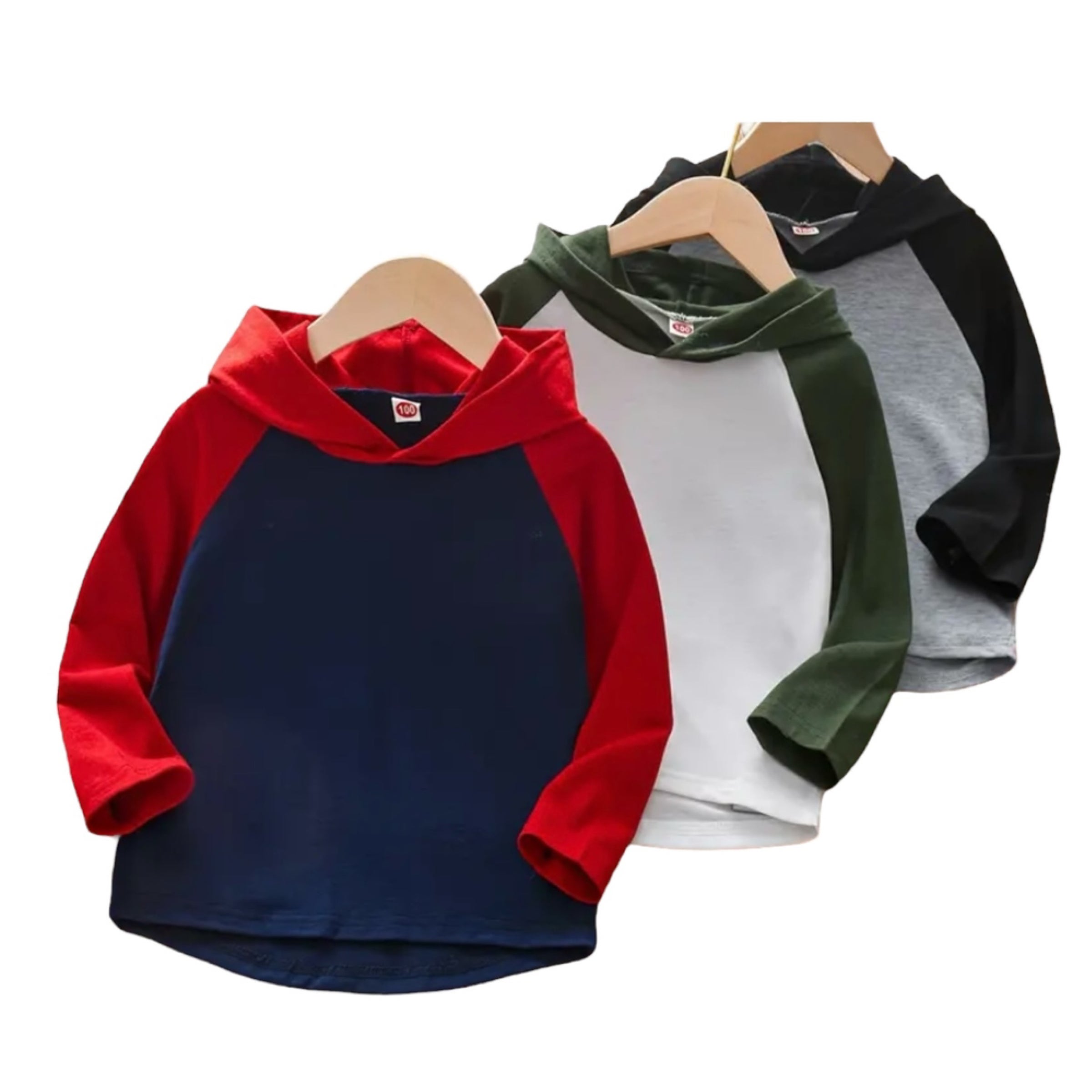 Boys Lightweight Two Tone Hoodie Three Choices